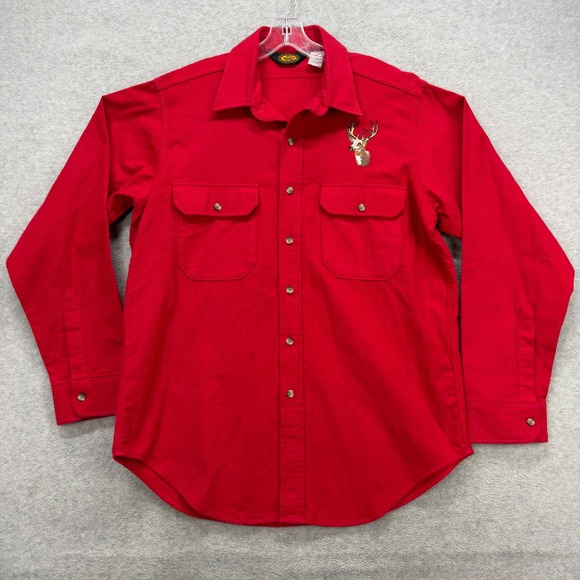 Woolrich Other - Vintage Woolrich Flannel Shirt Mens Large Red Buck Deer Sportsman Chamois Rugged